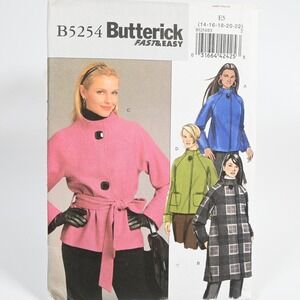 Butterick B5254 Sewing Pattern Misses Jacket Coat 14-22 Uncut Factory Folded